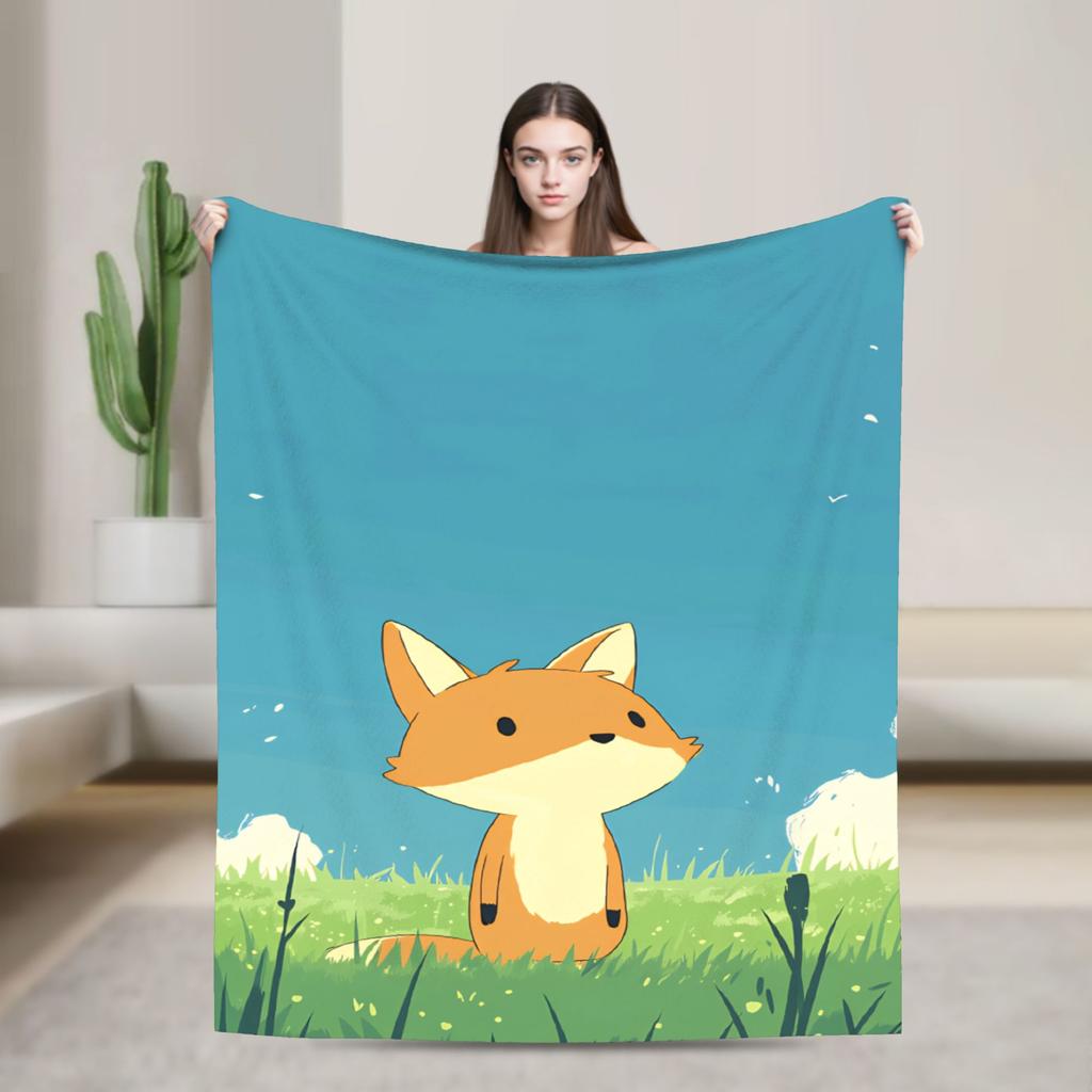 Süße Fuchs Flanelldecke Kinder Erwachsene Warm Weich Bettwäsche Decken Winter Wohnzimmer Tagesdecke Sofa Bettbezug