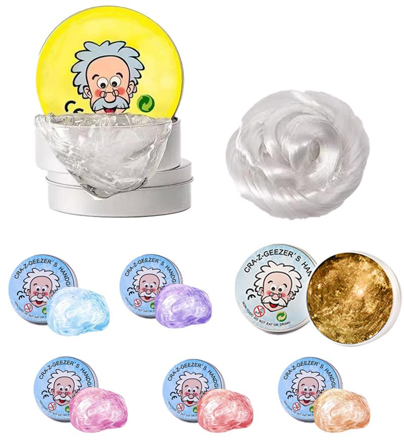 Bai Fen Bai Toys Green Colorful Non-Newtonian Liquid Fidget Toy Transparent Elastic Scale Ratio Modeling Crazy Stress Putty With Tin Sensory Bouncing Toy Gift Present