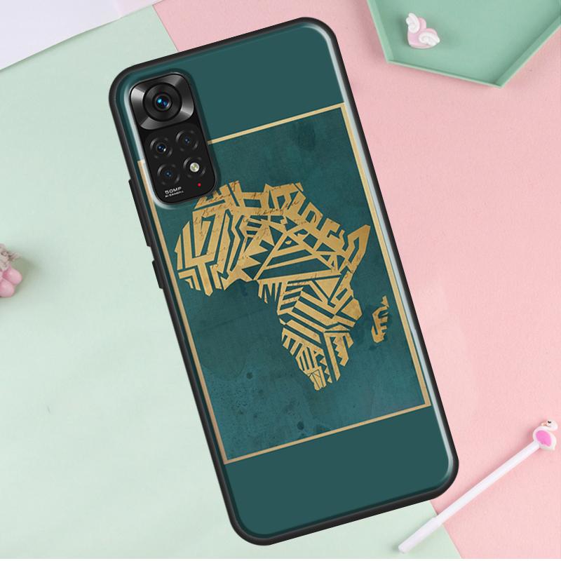 Africa Map Geography Painted For Redmi Note 12 Pro Plus Cover For Redmi Note 10 8 9 11 Pro 12S 11S 10S 9S 9C 10C 12C Case