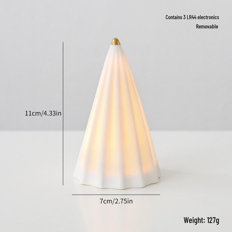 Nordic Style Ceramic Luminous Christmas Tree Ornament - Desktop Decoration Gift
