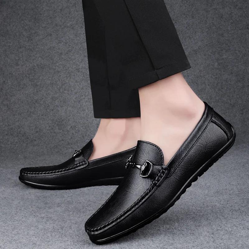Neue Herren Handgefertigte Slipper Echtes Leder Herren Loafer Outdoor Bequeme Herren Flats Atmungsaktive Herren Freizeitschuhe