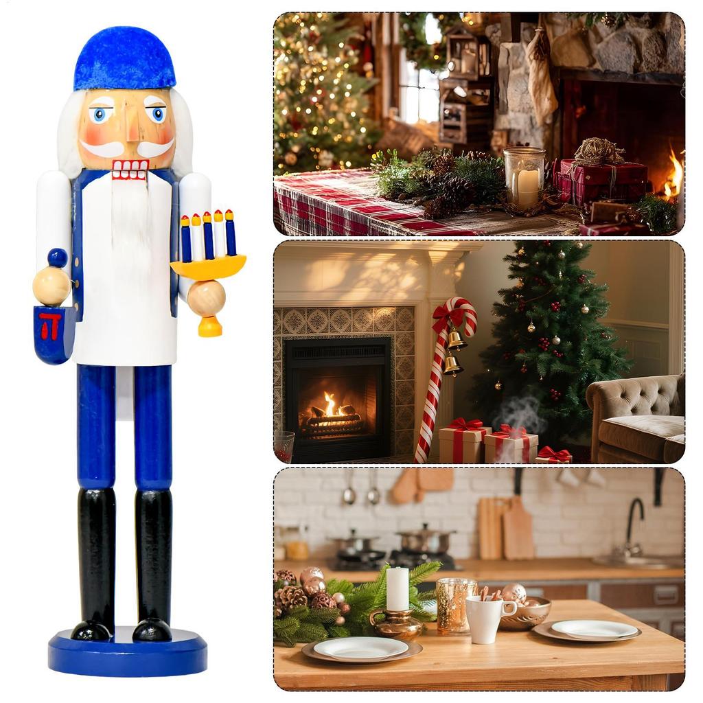Nutcracker Christmas Decor Decorative Nutcracker 14inch Wooden Figurine Decoration For Indoor Outdoor Home Porch Party Family
