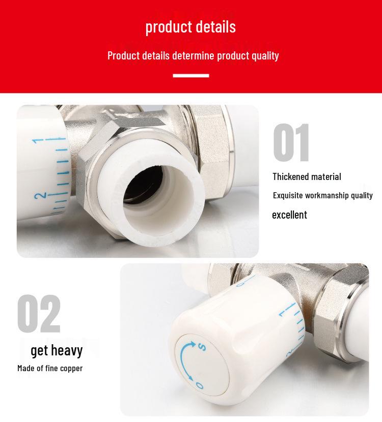 Three-Way PPR Manual/Automatic Thermostatic Radiator Control Valve