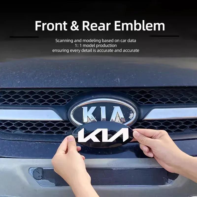 2026 Hot Car Sticker Car Front Gril Front Rear Trunk Emblem Covers Badge Sticker For KIA EV6 Sorento Niro Stinger Ceed Carnival 