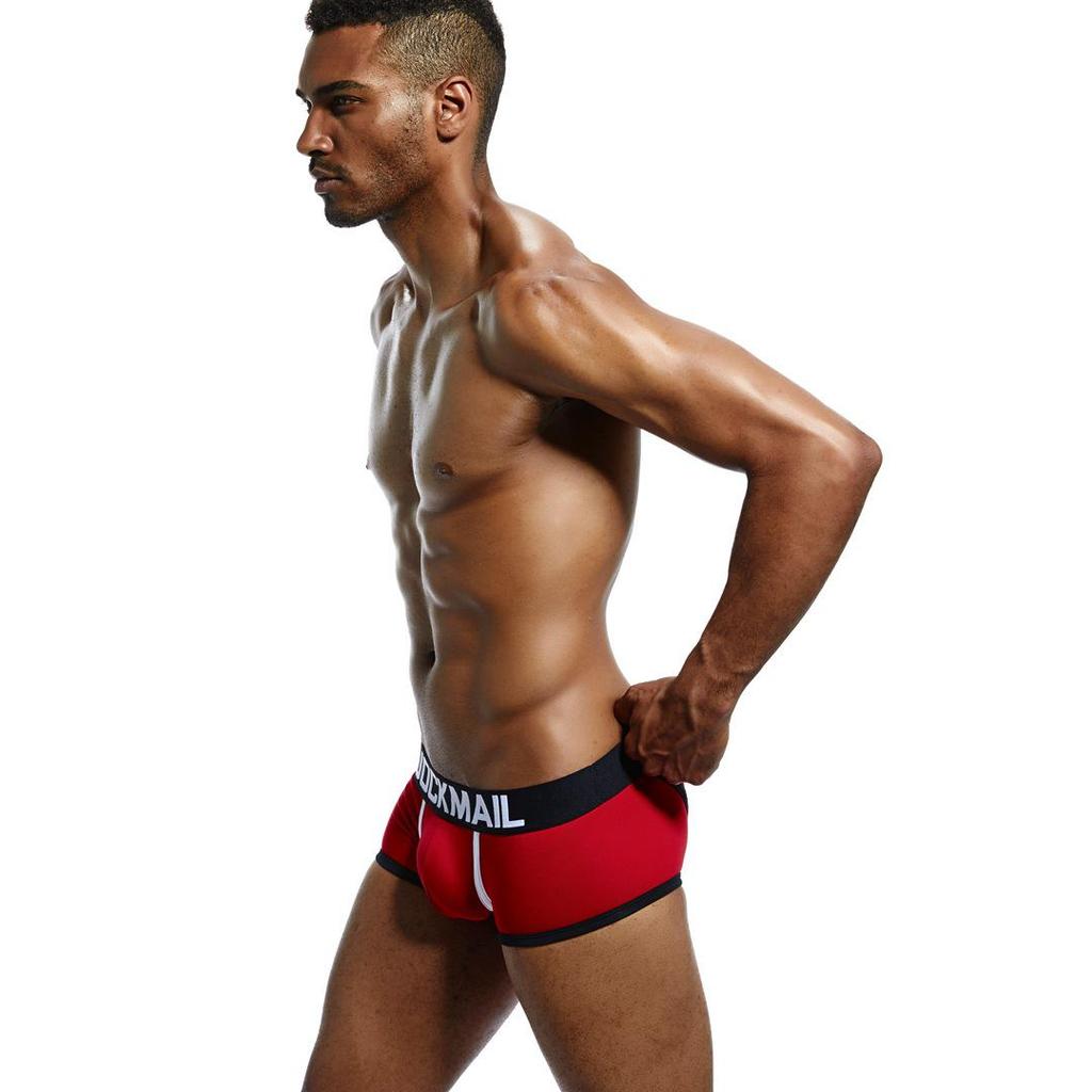 JOCKMAIL Boxer Briefs en Coton Pur pour Homme Dégageant les Fesses