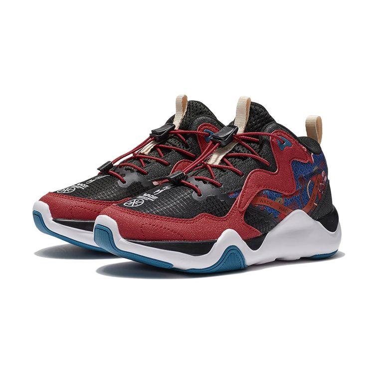 Li Ning Wade Sign 2 Shock Absorbing Sports Casual Shoes Kids Sneakers Red YKCS002-1