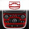Red Center Console Knob Cover Sticker Carbon Fiber For Dodge Durango 2014-