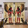 Egyptian Deity Print Curtain Room Decor Versatile Use Suitable Living Dining Bedroom Bathroom Office Curtains Set Of 2 Made Polyester Area