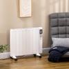 Electric Heater of 1000/2000W with Timer and Heat Settings for Rooms max 15 m², 75x31x66.5 cm, White