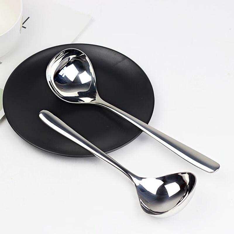 LONSAN 304 Stainless Steel Large Head Deep Soup Spoon Large