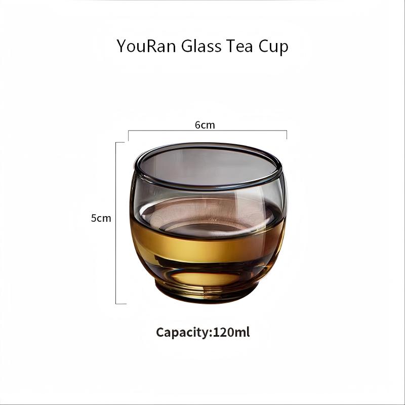 

HeY LiLac 120ml Serene Light Tea Cup | Heat-Resistant Glass Cup for Loose Leaf & Gongfu Tea-Qianming Youran 200ml