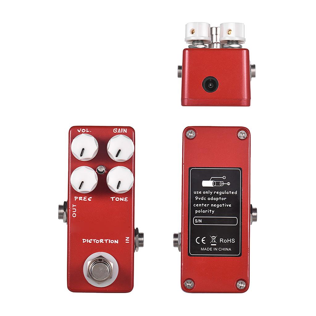 MOSKYAudio CRUNCH RED Distortion Guitar Effect Pedal Full Metal Shell True Bypass