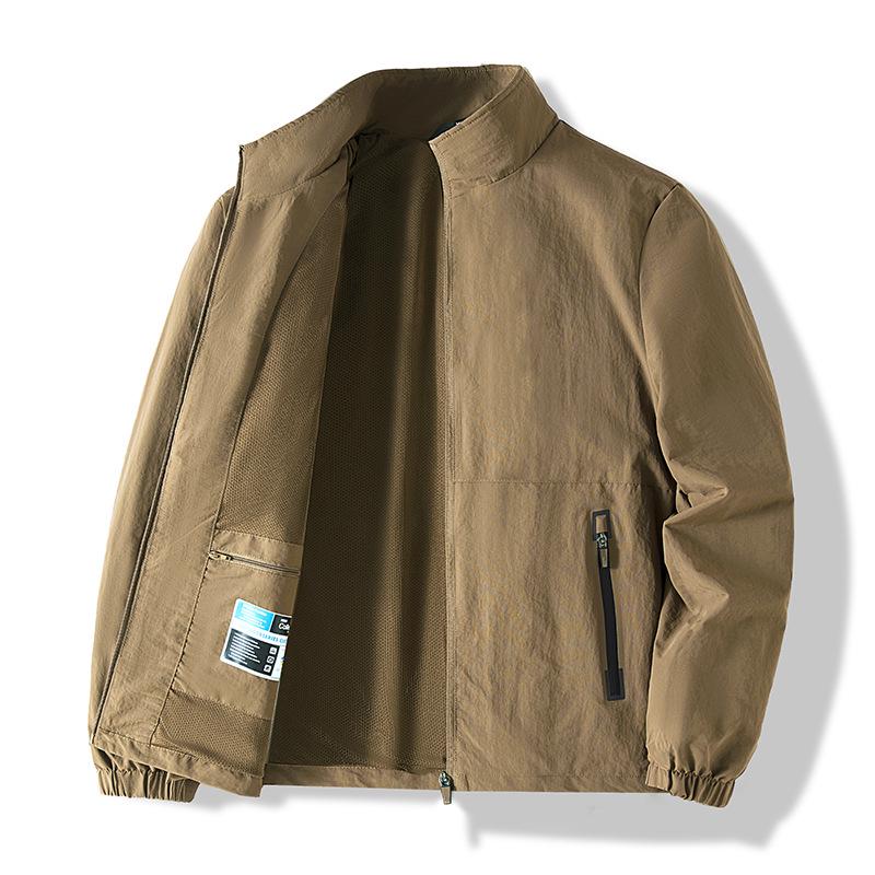 Herren Casual Jacke mit Stehkragen – Frühling/Herbst, Locker, Atmungsaktiv, Modisch für den Weg zur Arbeit