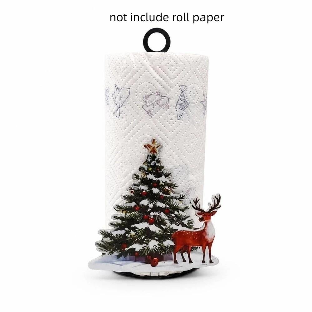 Cat Dog Christmas Tissue Holder Wooden Vertical Napkins Rack Tissue Storage Rack  Countertop