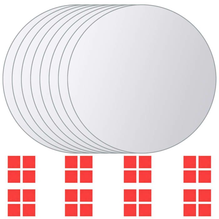 VidaXL Carreau de miroir 8 pcs Rond Verre