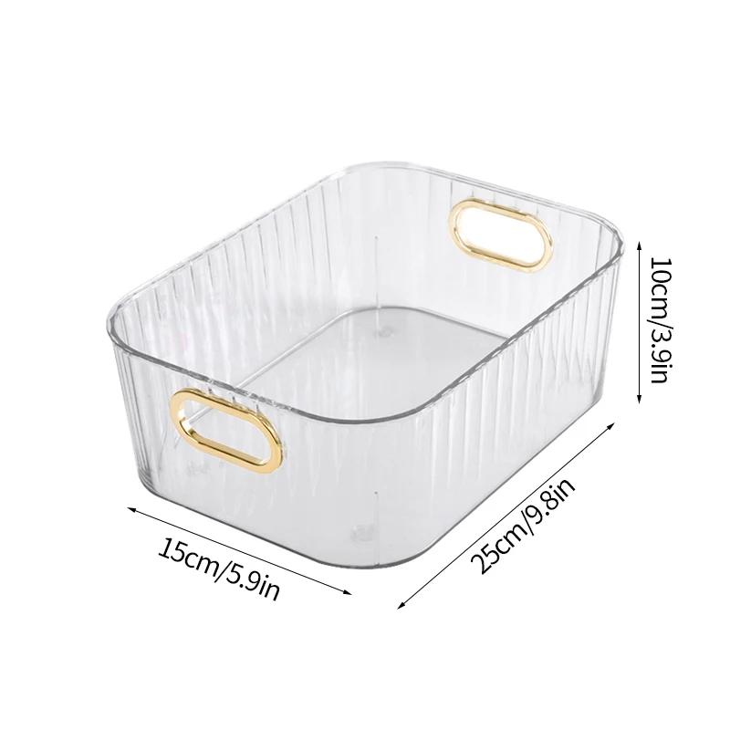 Clear Makeup Organizer Luxury Cosmetic Storage Box Bathroom Dresser Lipstick Deaktop Box Organzier Organizador Maquillaje