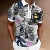 Spooky Halloween Graphic Short Sleeve Polo, Trendy Casual Wear for Men
