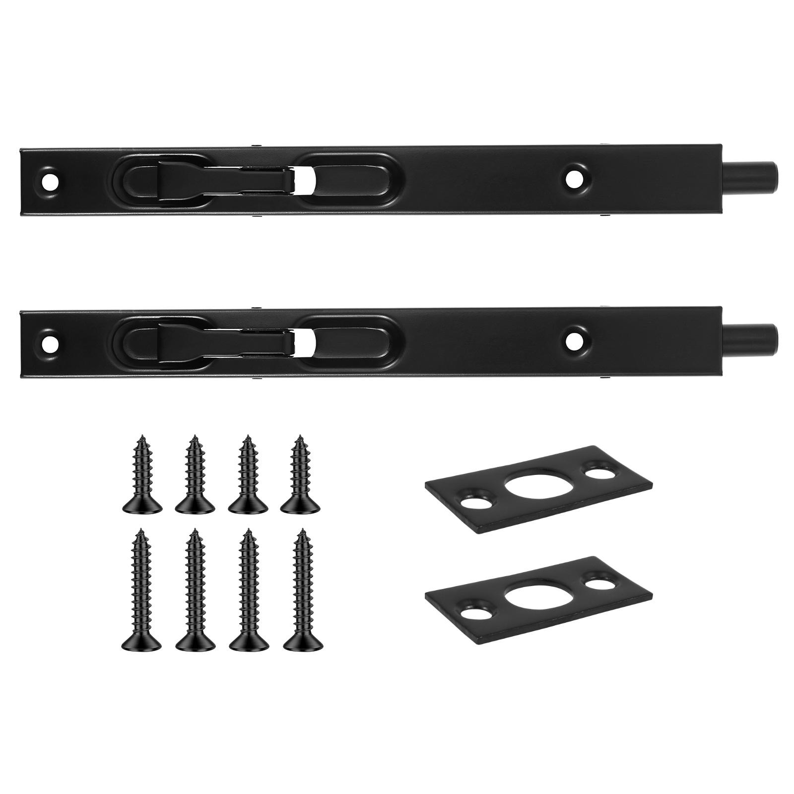 

2Pcs Door Flush Bolt Stainless Steel Anti Rust Impact Resistant Concealed Security Lock With Hardware for French Composite Wood