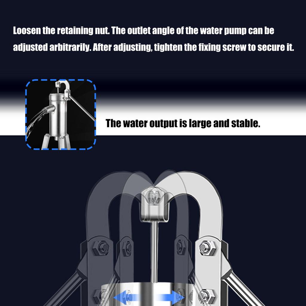 Stahl Manuelle Wasserpumpe Langlebige Handbetriebene Brunnenpumpe mit 8 m Saugfähigkeit Metall für Gartenbewässerung Rasenpflege