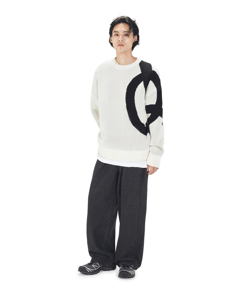 Opeunyadeu(Owai) Bold Logo Knit - Ivory