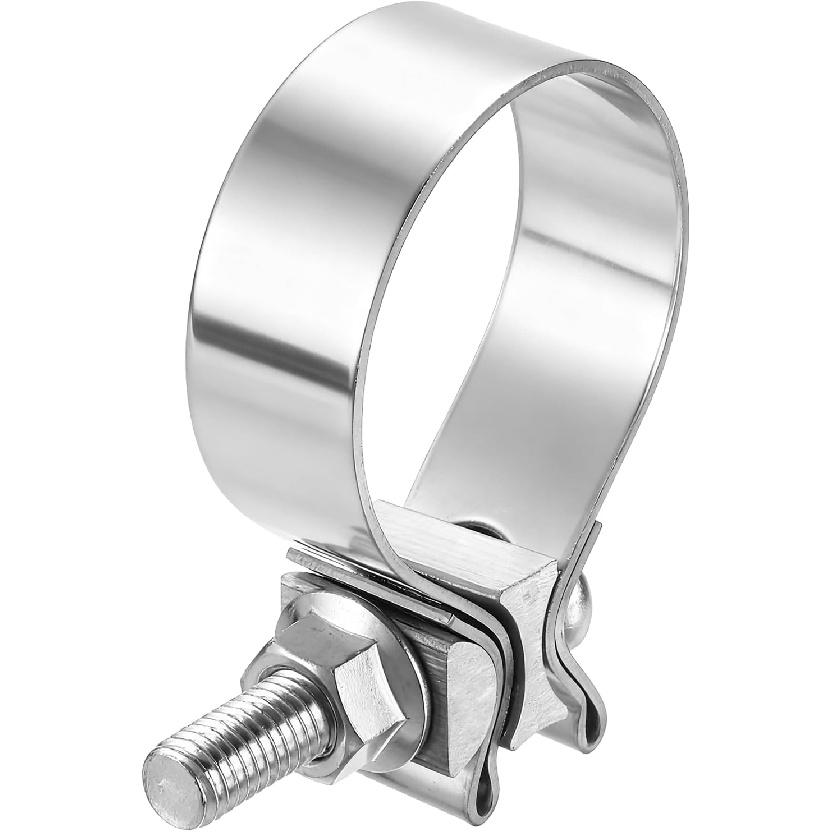 HARFINGTON 410 Stainless Steel Exhaust Clamp 2.48" Butt Joint Narrow Band Muffler Seal Exhaust Narrow Lap Butt Clamps for Pipes Muffler Converters