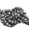 Natural Black Flash Stone Round Beads for DIY Handmade Bracelets and Jewelry