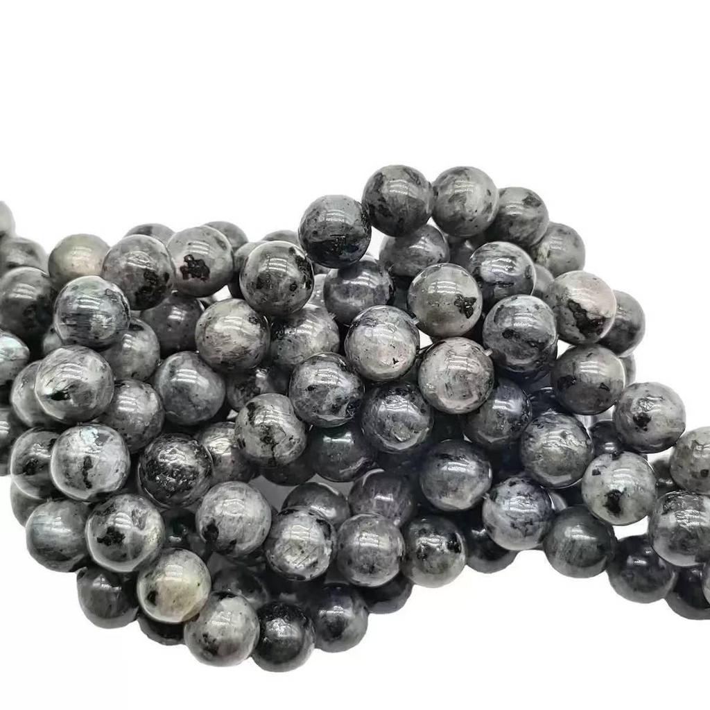 Natural Black Flash Stone Round Beads for DIY Handmade Bracelets and Jewelry