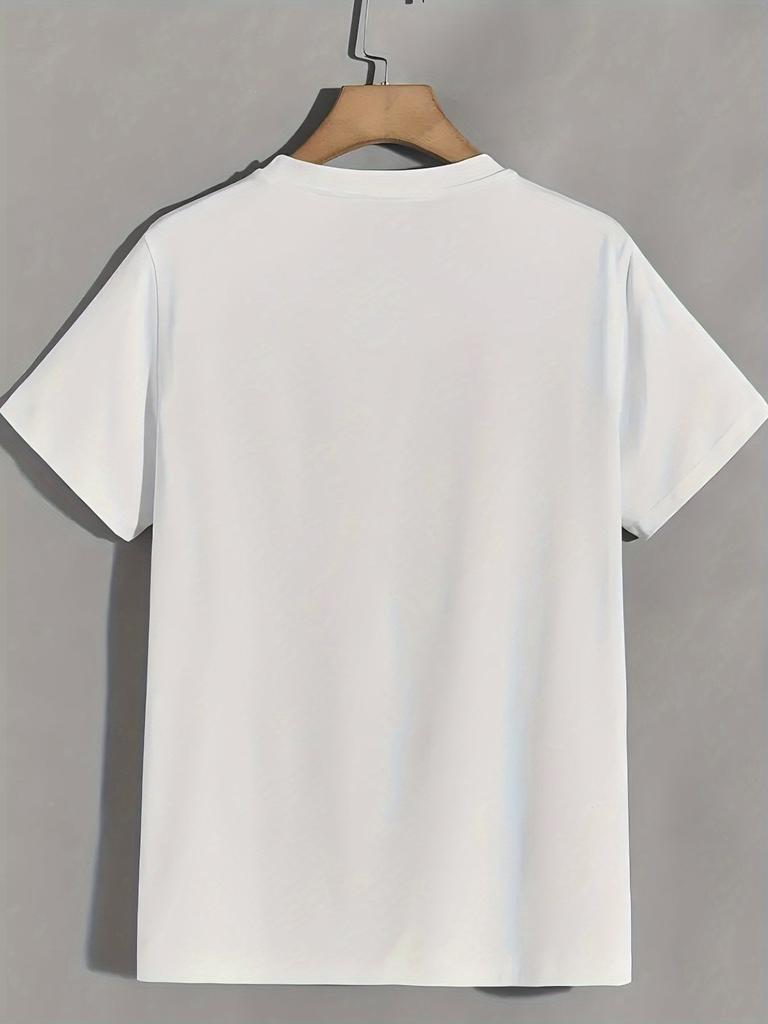 European Size Valentine's Day Limited Women's White T-shirt, Love Letter Print Loose Round Collar, Skin-friendly and Breathable