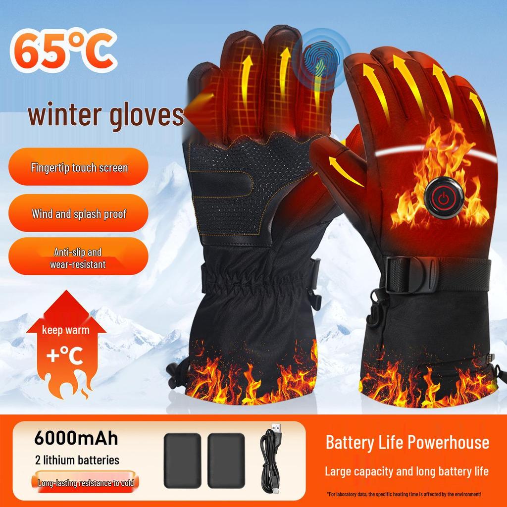 Electric Heated Cycling Gloves - Winter Touchscreen Gloves with Temperature Control for Outdoor Work