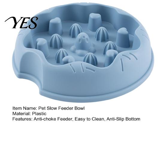Pet Slow Feeder Dog Bowl, Cat Eating Anti-Slip Feed Dish Bottom Dish, Reduces Choking Vomiting for Cats Dogs Food-grade Bowl