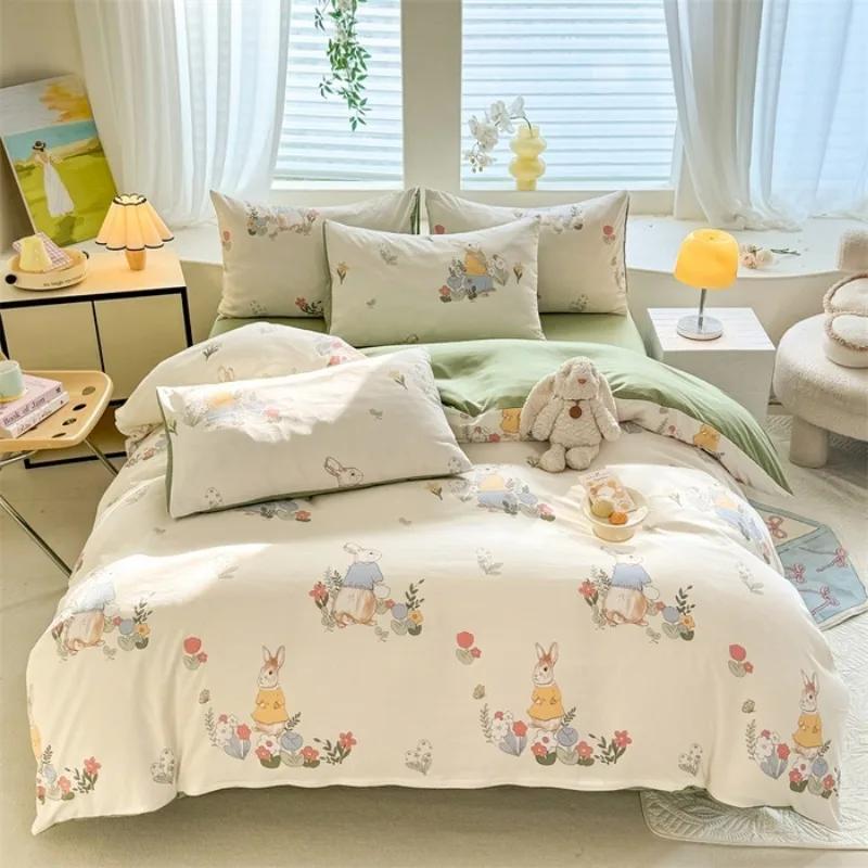 Floral Style Duvet Cover Sets Single/Queen/King Soft Washed Cotton Bed Cover Sets 240x220 Bedding Sets