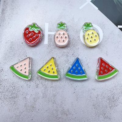 Cute Necklace Bracelet Pendant Dripping Oil Strawberry Findings Colorful 3PCS DIY Acrylic Beads Watermelon For Jewelry Making Pineapple