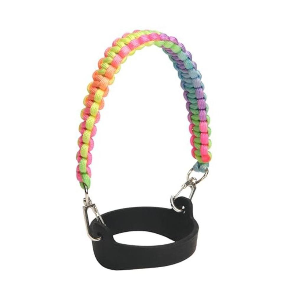Hand-Free Woven Water Bottle Sling Rope Stretchable Reusable Braided Water Bottle Handle Strap Color Blocking Universal