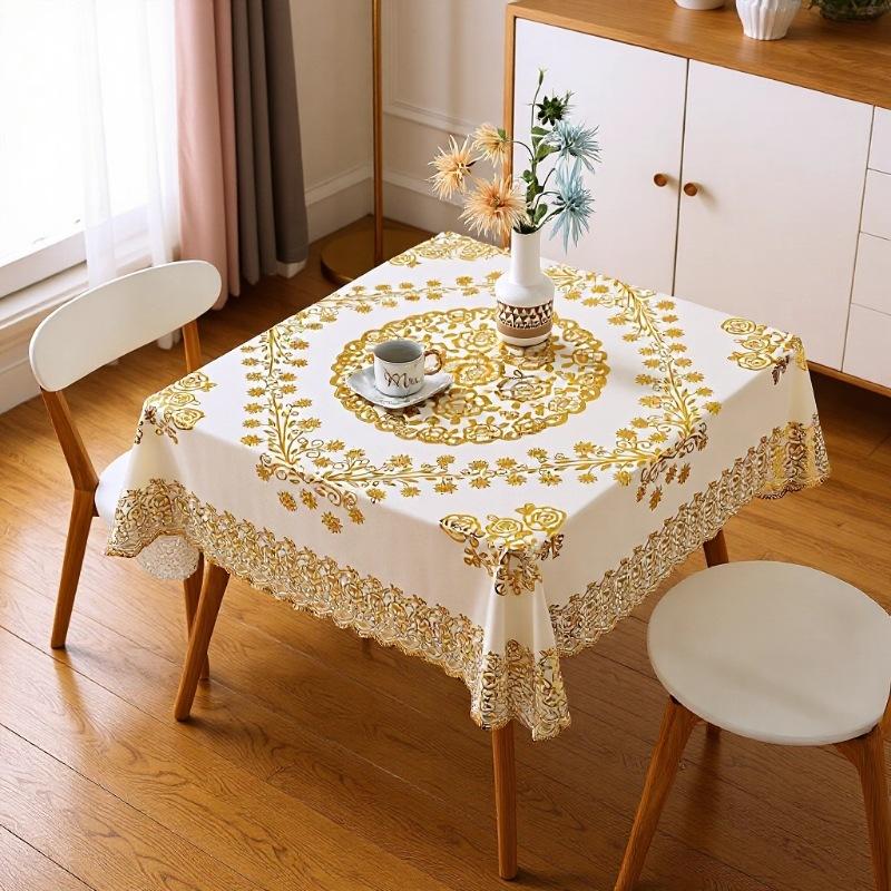 Waterproof, Oil-Proof And Anti-Scalding Coffee Table Tablecloth Leave-In Rectangular Dining Table Cloth Household Living Room Light Luxury Non-Slip