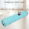 120cm Folding Cat Crinkle Tunnel Play Toy with Ball and Hole Kitten Cat Toy Blue