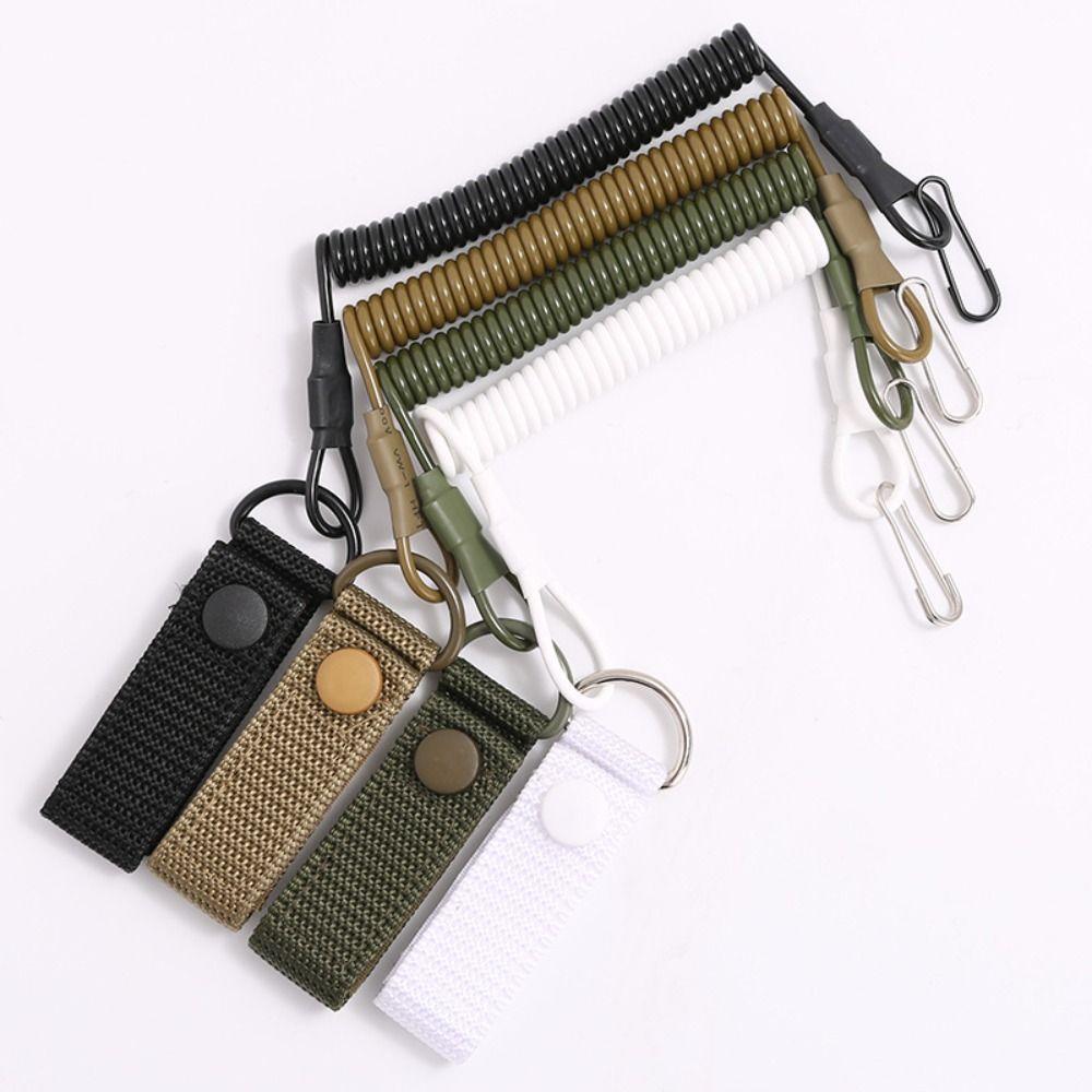 

Outdoor Tool Key Cord Clasp Spring Rope Keyring Spring Elastic Rope Spiral Stretch Keychain