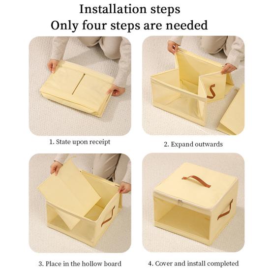 Foldable Clothing Storage Box Collapsible Storage Bin with Clear Window Reinforced Handles Zippered Comforter Storage Bag for Quilt Clothing Sweater