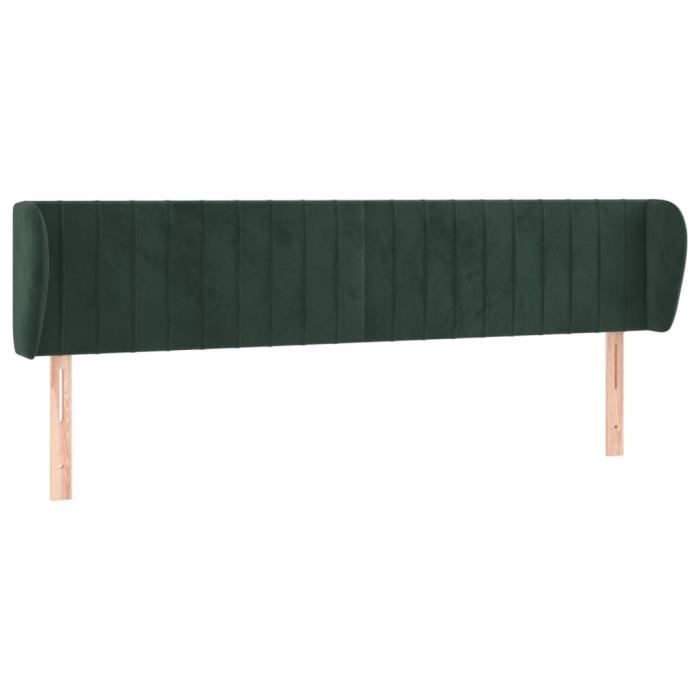 VidaXL Tête de lit avec oreilles Vert foncé 183x23x78-88 cm Velours3117445