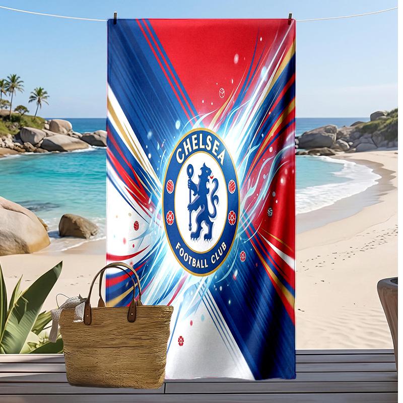 Chelsea FC Printed Beach Towel Quick Dry Soft TowelPortable Large Rectangular Beach Blanket for Travel Swimming Pool