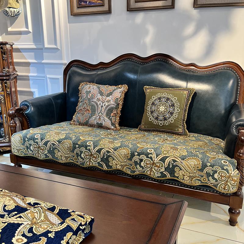 

Чехол для дивана в американском стиле, роскошный высококачественный чехол для дивана Four Seasons, универсальный нескользящий чехол из шенилла с вышивкой 90x75