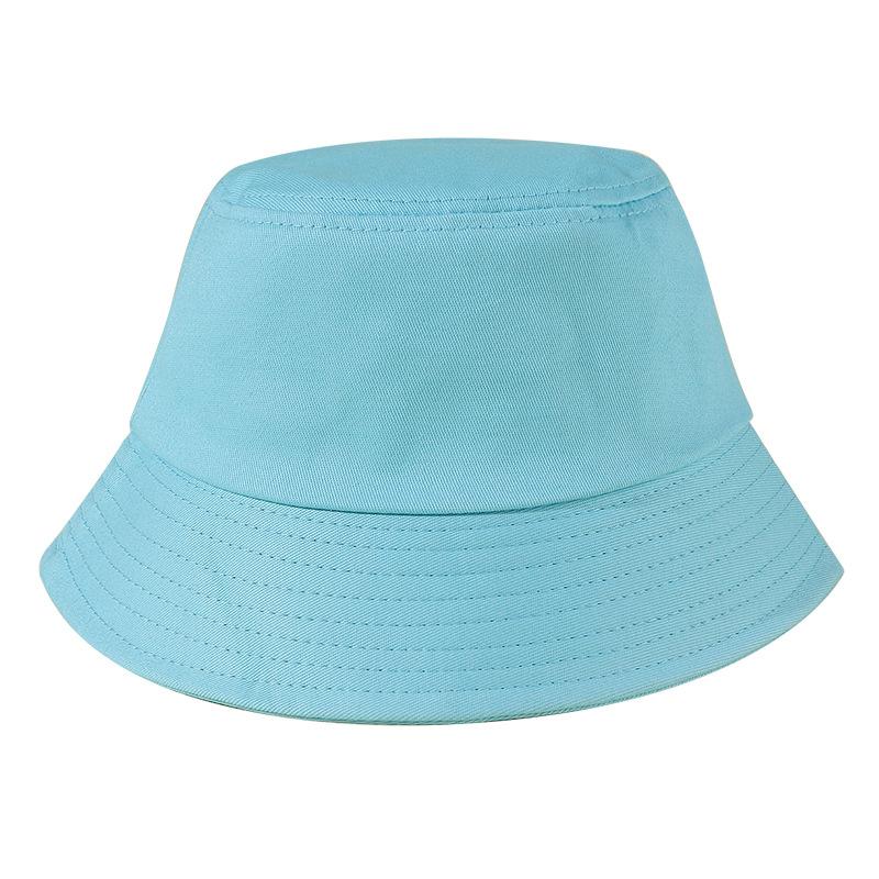 Custom Adult Cotton Bucket Hat Sublimated and Embroidered Wide Brim Round Hat for Summer Outdoor Use Solid Casual Style