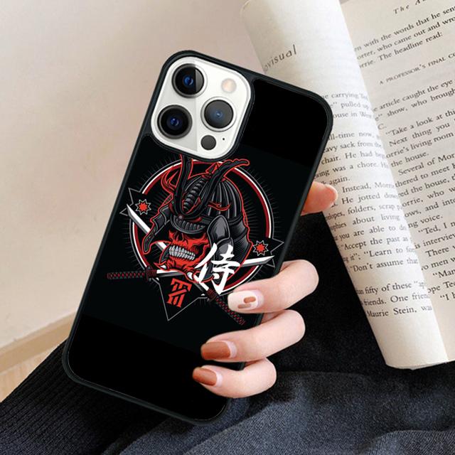 Japanese Anime Samurai ninja Black Phone Case Back Cover for iPhone 17 Air 16 15 14 13 11 12 Pro Max Plus Coque