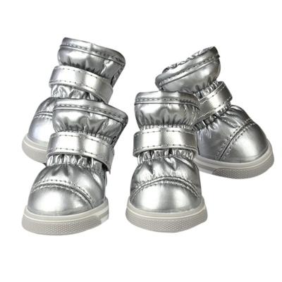 4 Pezzi/Set Inverno Cane Impermeabile Scarpe da Pioggia Per Cani Piccoli Caldo Pile Cucciolo Scarpe per Animali Domestici Stivali da Neve per Cani Chihuahua Yorkie Teddy Sho