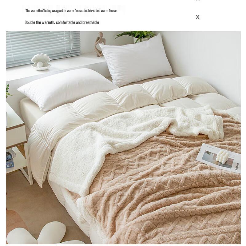 Jieliya Double-Sided Warm Fleece Blanket