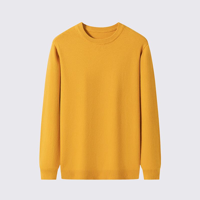 Men's Trendy Wool Round Neck Sweater: Autumn/Winter Collection, Long Sleeve Pullover for Casual Wear