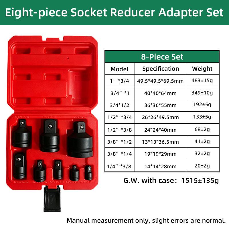 8 Piece Socket Drive Converter Set, Industrial Grade Heavy Duty Socket Reducer Adapters for Automotive Maintenance and Repair (as the picture,8 Piece)
