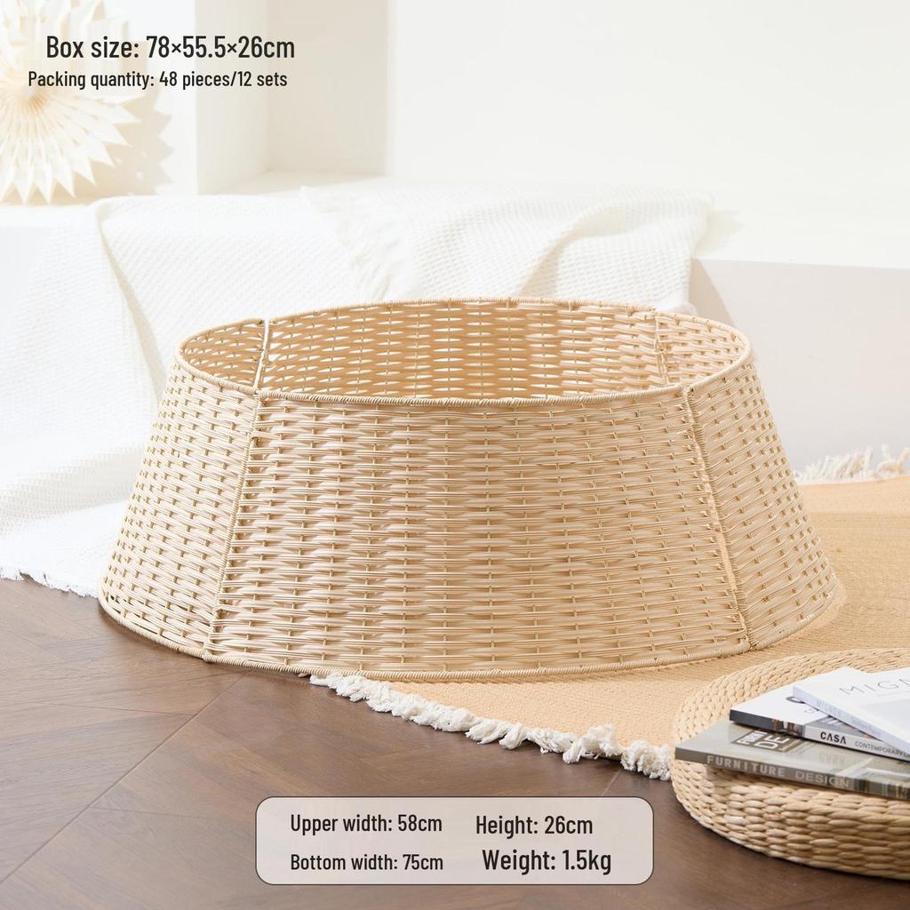Christmas Tree Base Decorations: Skirt & Basket Set