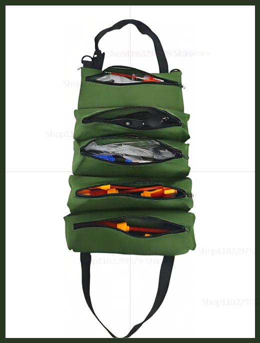 Heavy Duty Tool Bag with Multiple Pockets Detachable Storage for Workers Engineers Maintenance Tools Camping Outdoor Use