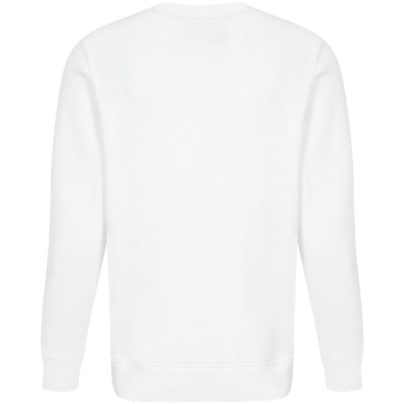 Calvin Klein Couples Series Printed Cotton Crew Neck Pullover Sweatshirt Unisex Sweatshirt White J318474