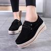 Fashion Lace-up Platform Shoes Genuine Leather Rocker Shoes Slip-on Loafers Elegant Mother Shoes Working Walking Footwear